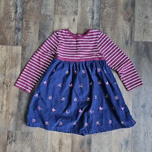 JoJO Maman BeBe ~ Navy Butterfly Embroidered Cord Mix & Match Dress ~ 4/5 Years